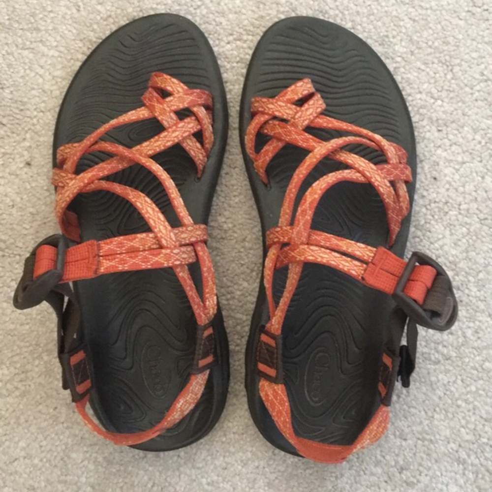 Orange Chacos size 7